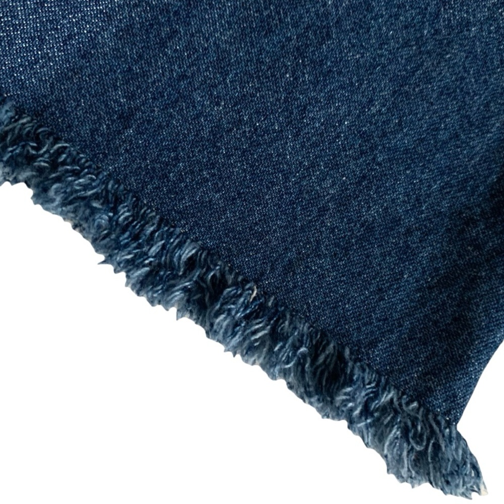 Le Mieux Women’s Sleeveless Blue Denim Top Fringe Hem Sz L - Picture 5 of 9